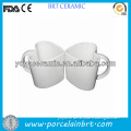 white porcelain coffee cup heart shape